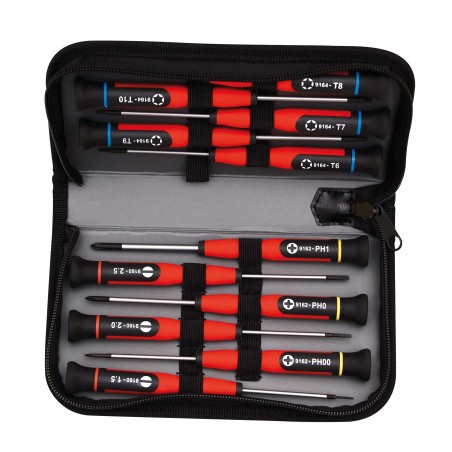 JEU 12 TOURNEVIS DE PRECISION EN TROUSSE