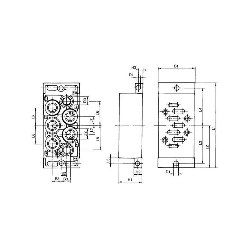EMBASE UNITAIRE, RACCORDS FILETES EN BAS