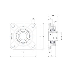 PALIER COMPLET FONTE APPLIQUE 4 TROUS REF UCF 214