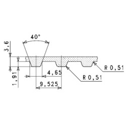 COURROIE SYNCHRONE 367 L 075 LG19.5