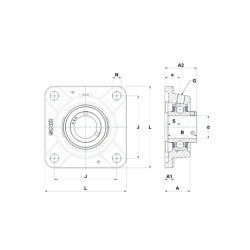 PALIER COMPLET FONTE APPLIQUE 4 TROUS REF UCFE208