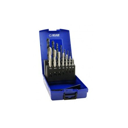 COFFRET DE 7 TARAUDS MACHINE M3 A M12 + 7 FORETS HSS 2.5 A 10.2