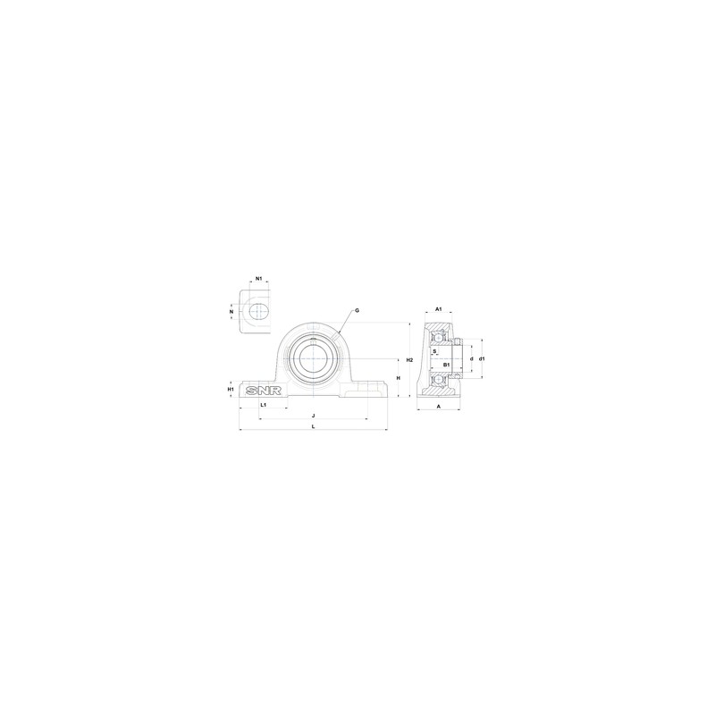 PALIER COMPLET FONTE AUTO-ALIGNEUR A SEMELLE REF ESP207