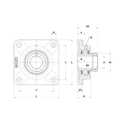 PALIER COMPLET FONTE APPLIQUE 4 TROUS REF EXF210