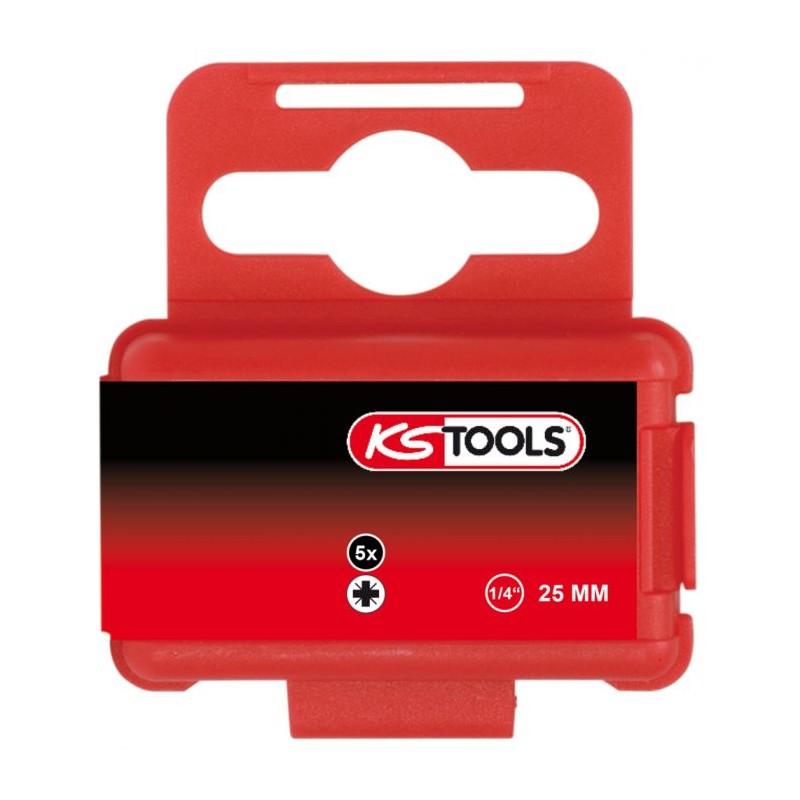 BOITE DE 5 EMBOUTS DE VISSAGE POZIDRIV® 1/4", L.25 MM PZ2