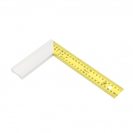 EQUERRE MENUISIER LAME INOX JAUNE 250MM