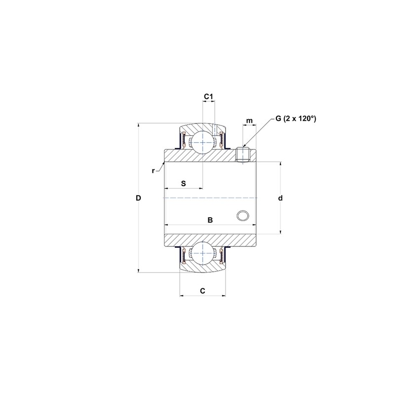 ROULEMENT INSERT AUTO-ALIGNEUR INOX REF SUC209