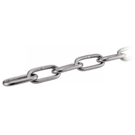 CHAINE A MAILLONS LONGS INOX Ø2 DIN 763  ROUL 50M