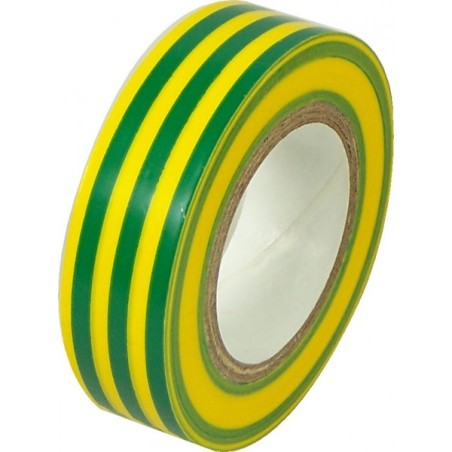 RUBAN ADHESIF ISOLANT VERT/JAUNE 10MX15MM