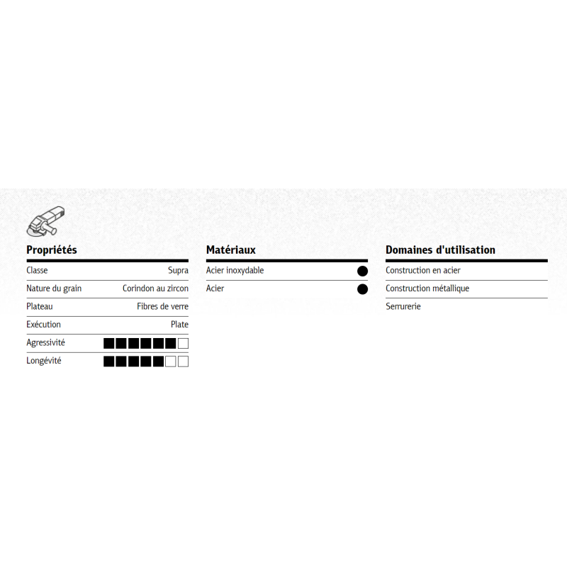 DISQUE LAMELLE PLAT ZIRCONIUM SMT628 Ø125