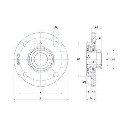 PALIER COMPLET ROND FONTE APPLIQUE 4 TROUS REF ESFCE212