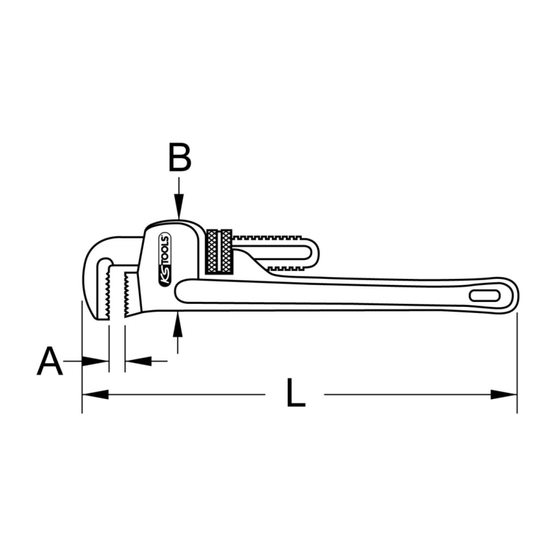 CLE SERRE TUBE STILLSON, Ø 14"