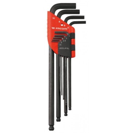 JEU DE 9 CLES MALES 6 PANS EXTRA LONG REF 83S.JP9ALPF