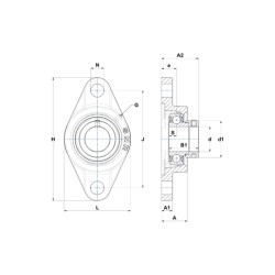 PALIER COMPLET FONTE APPLIQUE 2 TROUS REF ESFL209