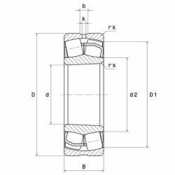 ROULEMENT A ROTULE SUR ROULEAUX ALESAGE DROIT 22208EAW33