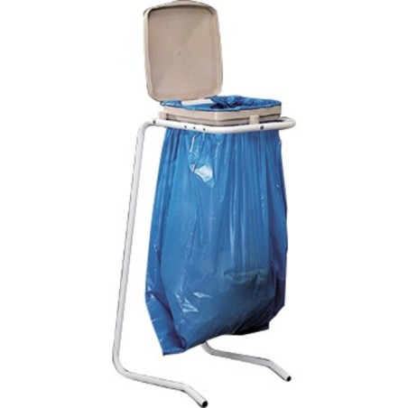SUPPORT SAC POUBELLE SUR PIED A COUVERCLE