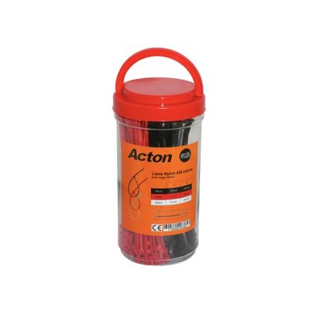 SEAU DE 450 LIENS NYLON 6.6 NOIR ROUGE BLANC