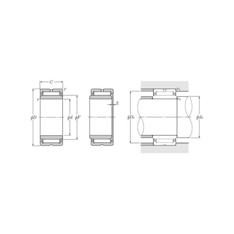 ROULEMENT BAGUE MASSIVE AVEC BAGUE INTERIEURE NK21/16R+1R17X21X16
