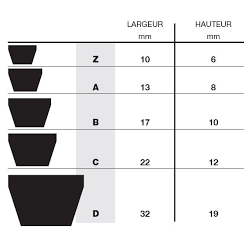 COURROIE TRAPEZOIDALE A100