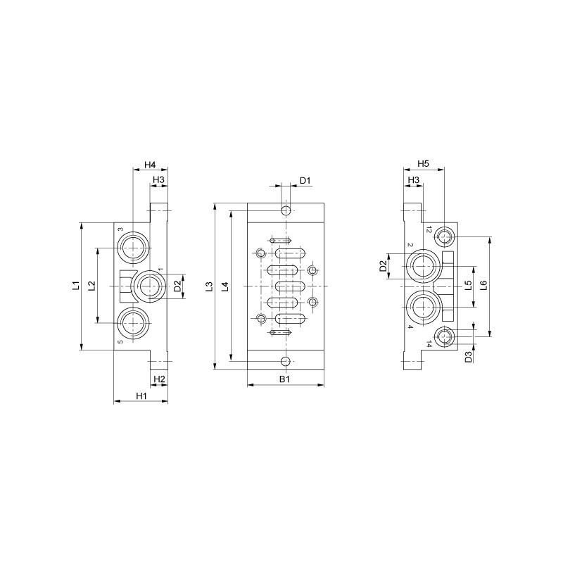 EMBASE RACCORD LATERAUX  ISO 5599