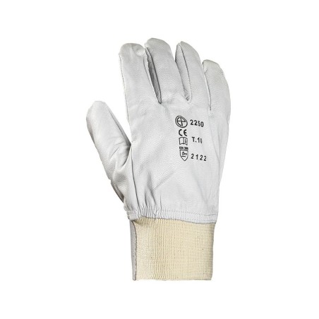 GANTS DE MANUTENTION GÉNÉRALE EN CUIR SOUPLE BLANC EUROSTRONG 2250