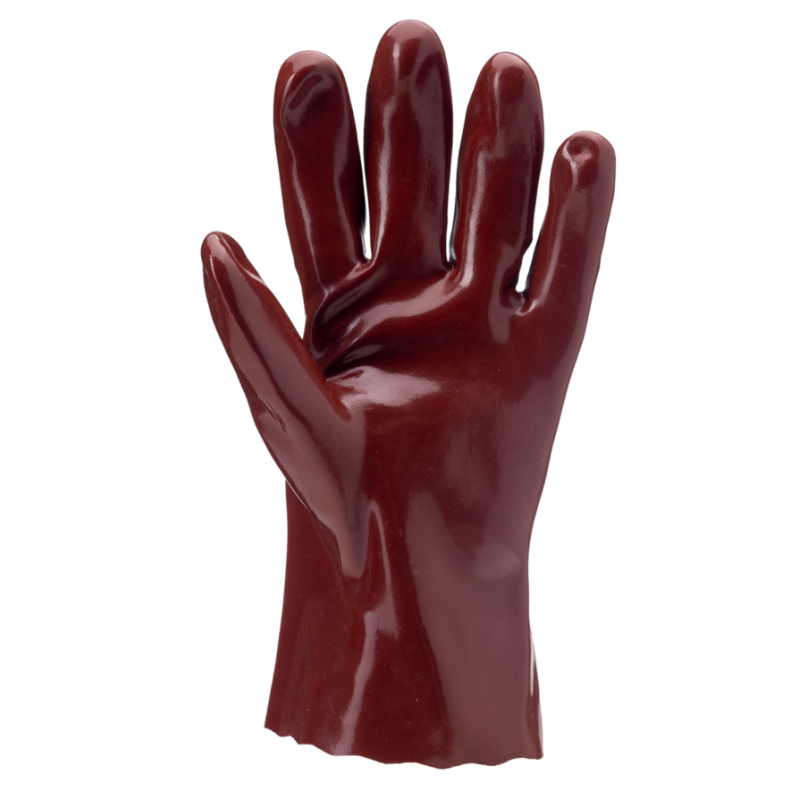 GANTS SPÉCIALISÉS EN PROTECTION CHIMIQUE 27CM PVC ROUGE