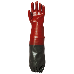 GANTS SPÉCIALISÉS EN PROTECTION CHIMIQUE 65CM PVC ROUGE GANTS SPÉCIALISÉS EN PROTECTION CHIMIQUE 65CM PVC ROUGE