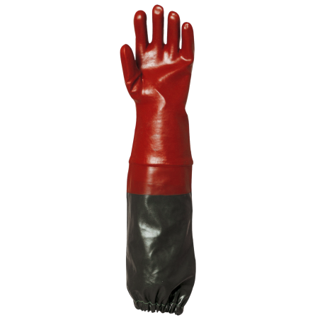 GANTS SPÉCIALISÉS EN PROTECTION CHIMIQUE 65CM PVC ROUGE