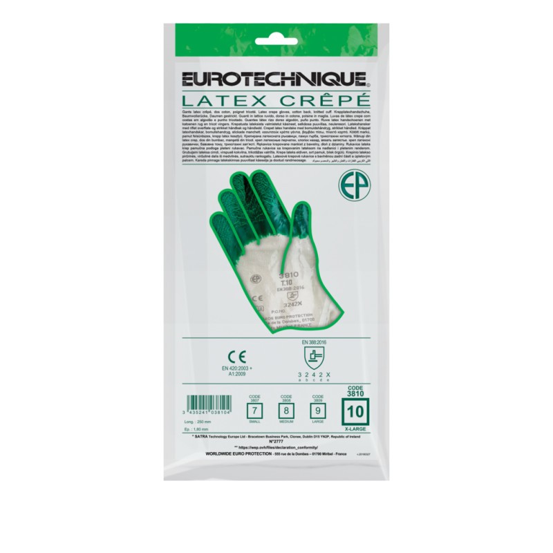 GANTS DE MANUTENTION GÉNÉRALE ENDUITS 3/4 VERT EUROSTRONG 3810