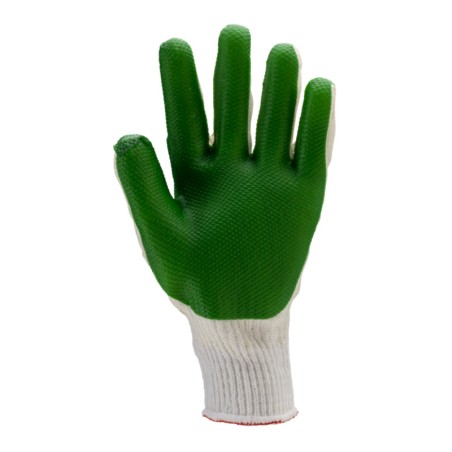 GANTS DE MANUTENTION GÉNÉRALE TRICOT BLANC ENDUITS VERT EUROSTRONG 3840 T 10