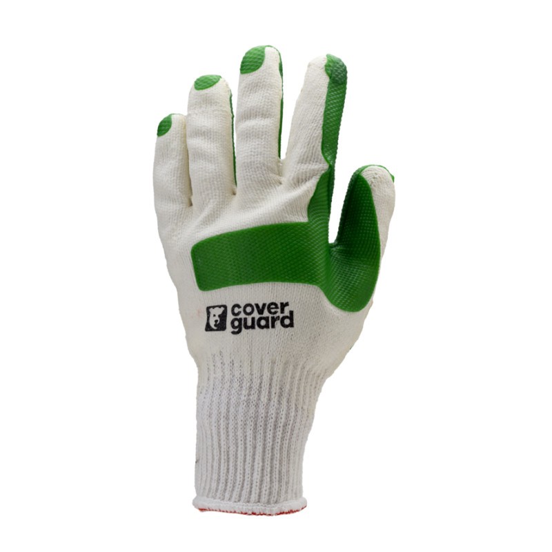 GANTS DE MANUTENTION GÉNÉRALE TRICOT BLANC ENDUITS VERT EUROSTRONG 3840 T 10
