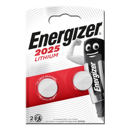 BLISTER DE 2 PILES LITHIUM CR2025 3 VOLTS