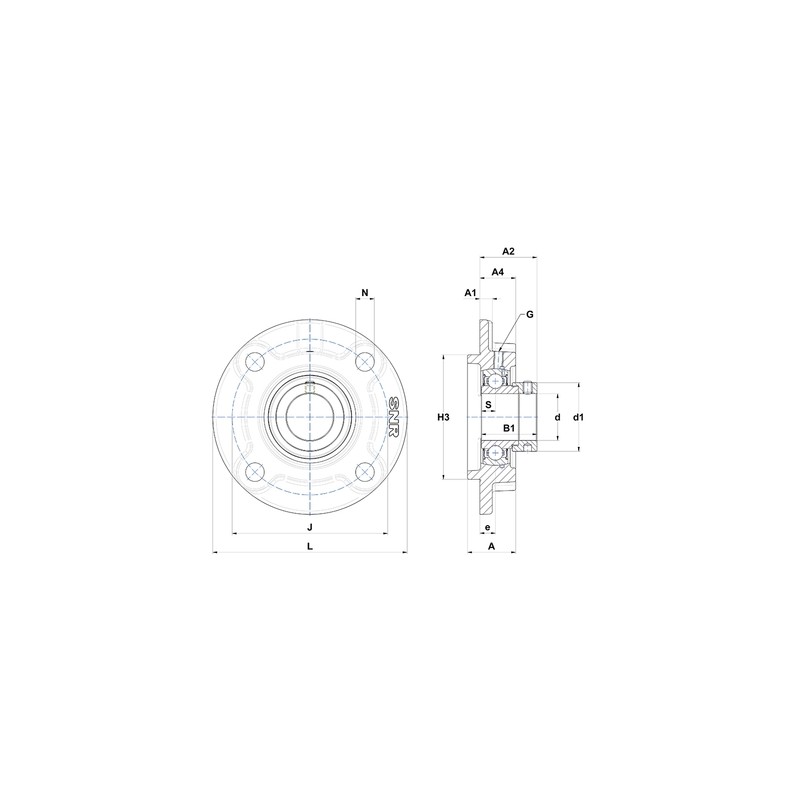 PALIER COMPLET FONTE APPLIQUE 4 TROUS REF ESFC212