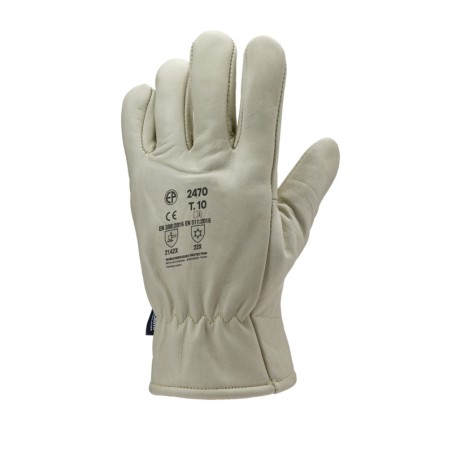 GANTS DE PROTECTION THERMIQUES EN CUIR BEIGE HYDROFUGE