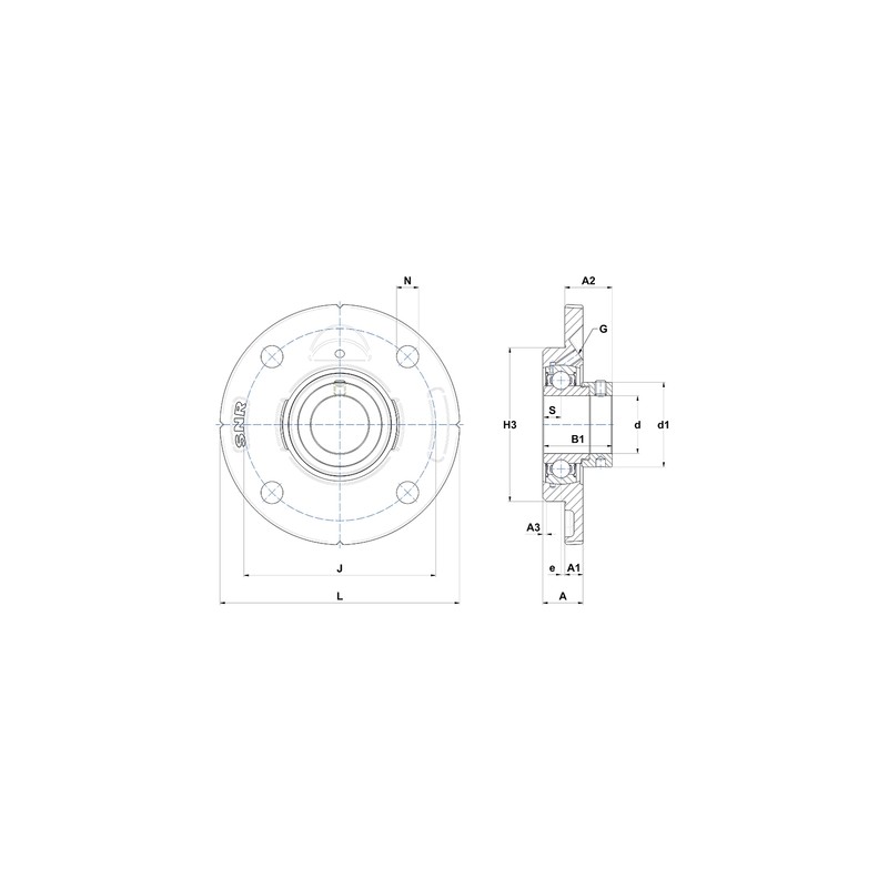 PALIER COMPLET ROND FONTE APPLIQUE 4 TROUS REF ESFCE210