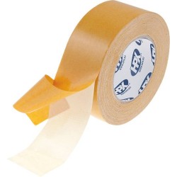 RUBAN DOUBLE FACE TISSE MOQUETTE BLANC LONG : 25M X LARG : 50MM