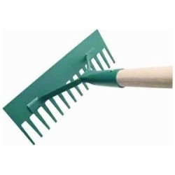 RATEAU-RACLOIR A BETON EP 4 14 DENTS AVEC MANCHE DROIT 130/40 REF 357401