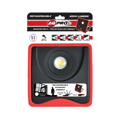 Projecteur de chantier Booster Pro 180° - 1 LED Rechargeable - 2200 Lumens -