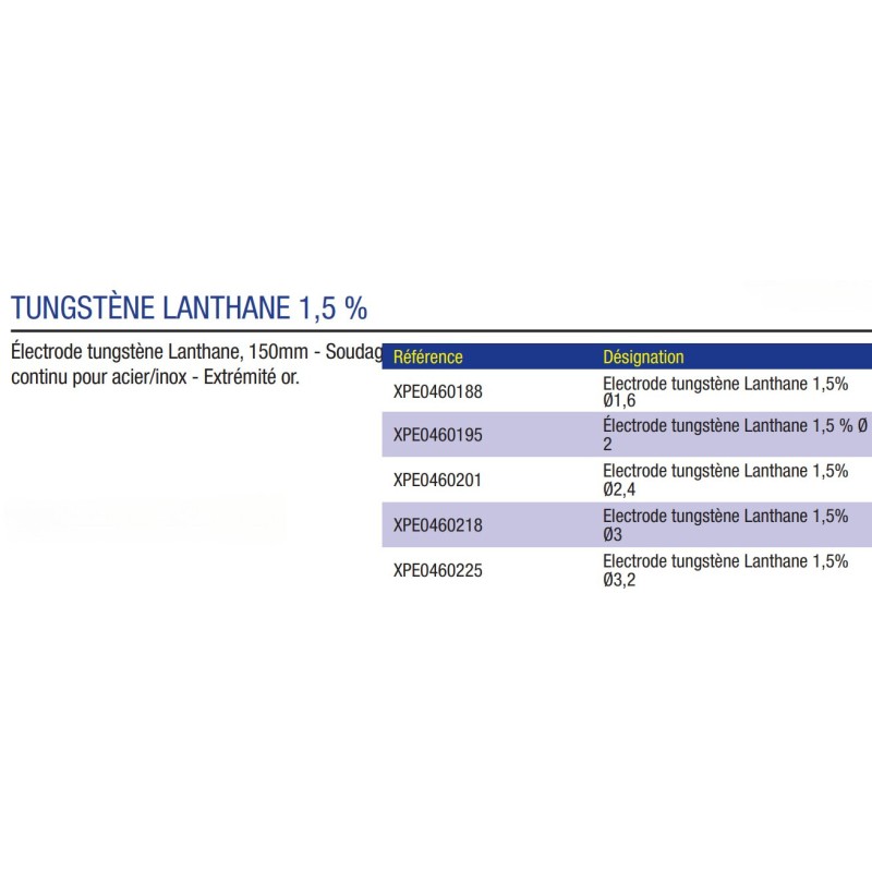 10 ELECTRODES TUNGSTENE GOLD SOUDURE ACIER/INOX/ALU LG150