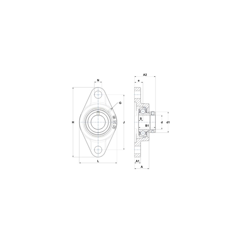 PALIER COMPLET FONTE APPLIQUE 2 TROUS ESFL206