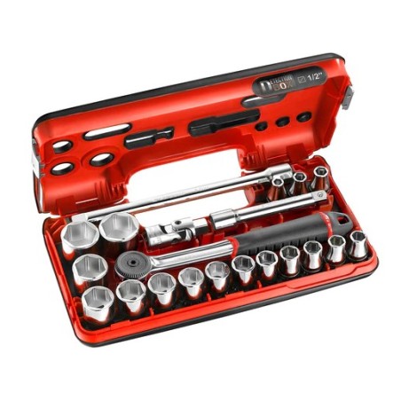 COFFRET DOUILLES 1/2" 6 PANS MÉTRIQUES - 21P REF S.161DBOX1PB