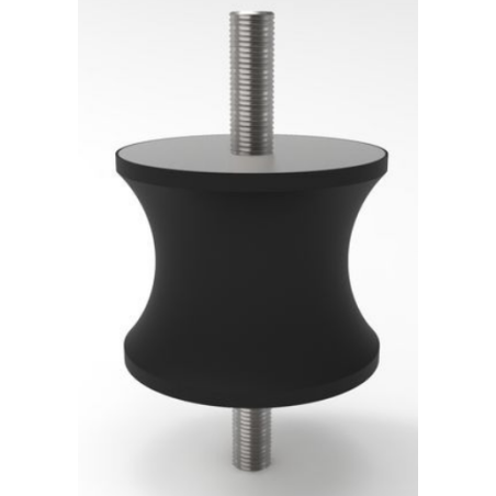 PLOT ANTIVIBRATOIRE CAOUTCHOUC DIABOLO Ø40 HT28 M/M M10