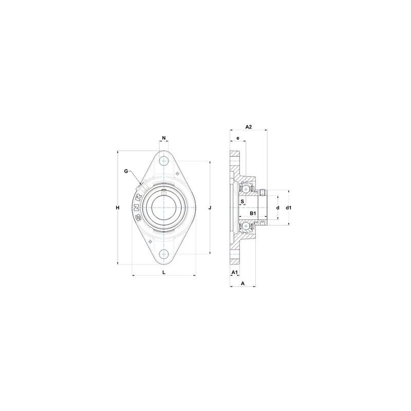 PALIER COMPLET FONTE APPLIQUE 2 TROUS REF ESFLE204