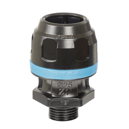 RACCORD DROIT FILETE MALE TUBE ALUMINIUM PPS