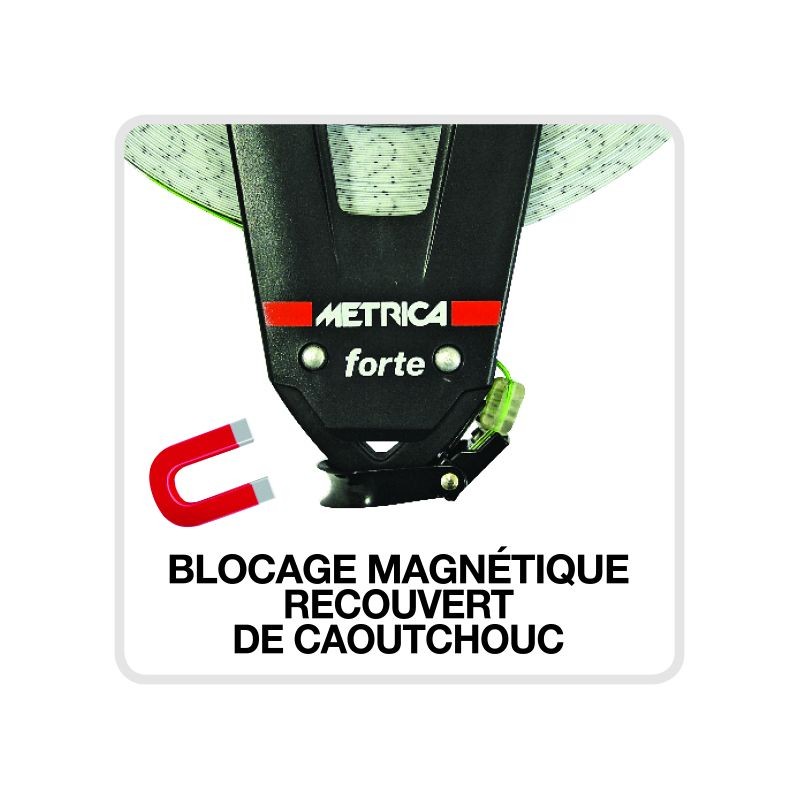 DECAMETRE RUBAN FIBRE 30M X 19MM BLOCAGE MAGNETIQUE