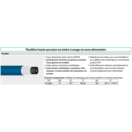 TUYAU NETTOYAGE FOODJET DN13 LE METRE