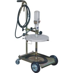 ENSEMBLE PNEUMATIQUE GRAISSE 50/60KG 50:1 AVEC PISTOLET + TUYAU 10M + CHARIOT 4 ROUES