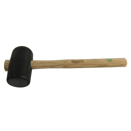 MAILLET CAOUTCHOUC CARRELEUR NOIR MANCHE FRENE 90MM