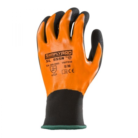 GANTS DE MANUTENTION ET DE PRÉCISION 100% ENDUITS NOIR ET ORANGE