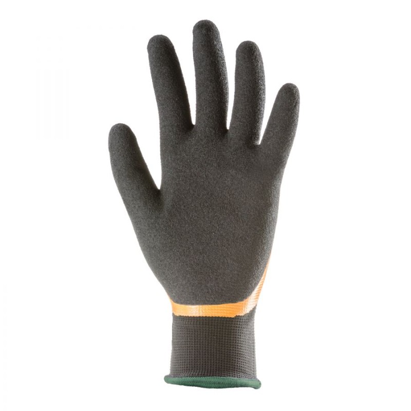 GANTS DE MANUTENTION ET DE PRÉCISION 100% ENDUITS NOIR ET ORANGE